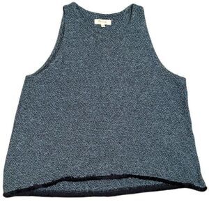 Madewell Swingy Fringe Tank Top Sleeveless Shirt Gray Knit Tweed F1612 Small